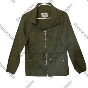 OLD NAVY EUC WOMENS ARMY GREEN UTILITY ZIP UP JACKET WITH POCKETS SIZE SMALL